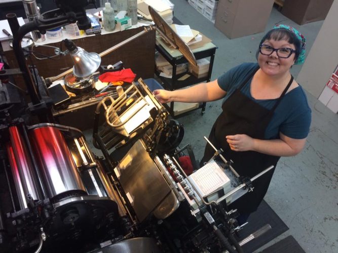 Nikki Running Heidelberg Windmill Letterpress